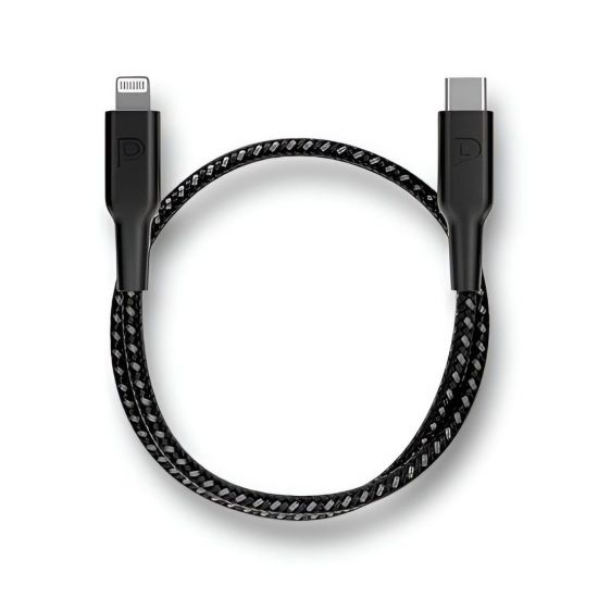 Cable Type-C to Lightning Powerology MFI Braided 30CM(Black) - 29046