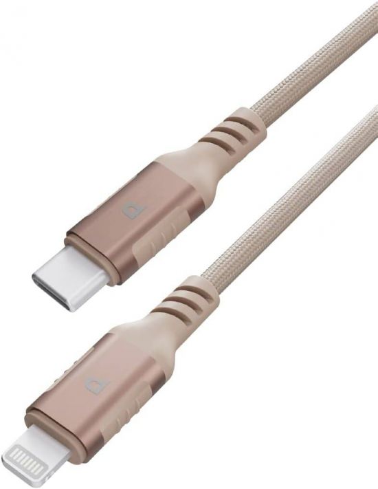 Powerology Cable Type-C to Lightning MFI Braided 1.2M(Desert Titanium) - 32628