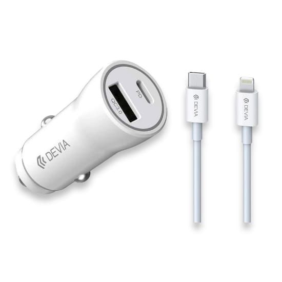 Car Charger Devia Smart Set 36W PD with Type-C Lightning Cable - 19868