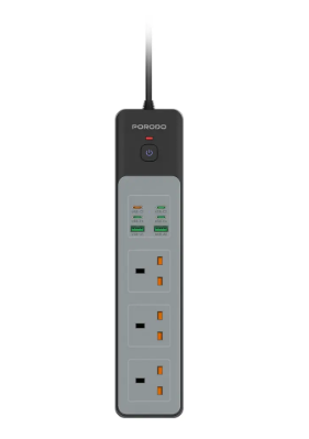 Porodo 3000W 3AC Power Socket with USB A x2 USB C x4 UK 3M Wire - 33594