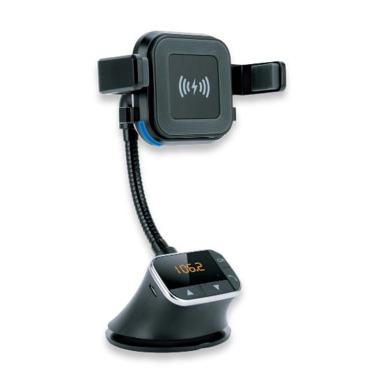Car FM Modulator Porodo Wireless Mount 10W(Black) - 27117
