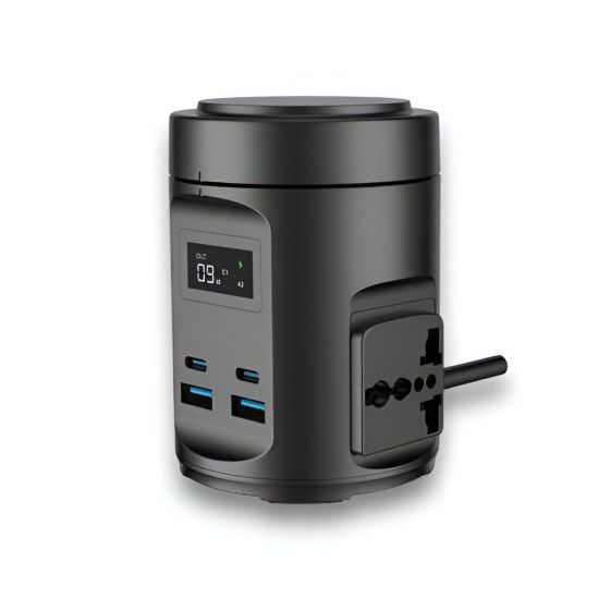 Powerology Magsafe Power Hub PD 65W 2X Universal Sockets 2200W(Black) - 29586