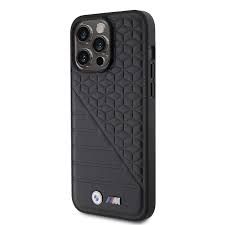 iPhone 15 Pro/15 Pro Max BMW Leather Case with Sign Quilted Pattern(Black) - 28465