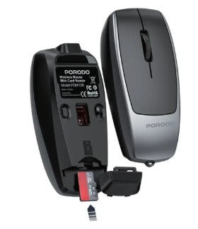 Porodo Bluetooth Mouse with Card Reader+Type-C Charging - 33602