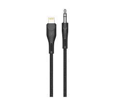 Cable Green AUX 3.5 to Lightning 1.2M 2.4A(Black) - 26728