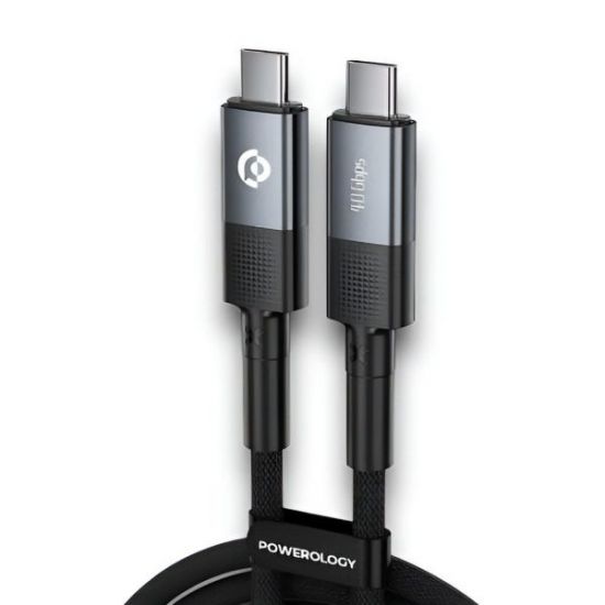 Powerology Cable Type-C to Type-C Braided 240W 2M(Dark Grey) - 32629