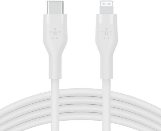 Cable Type-C to Lightning Belkin BOOST CHARGE Flex Connector Soft-touch 3M(White) - 27637
