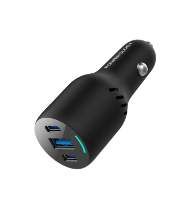 Car Charger Powerology PD 65W + PD20W Type-C Cable Triple Ports - 33423