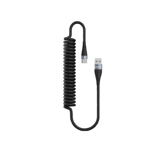 Cable USB-A to Type-C Green Lion TPU Spring 1.8m(Black) - 29043