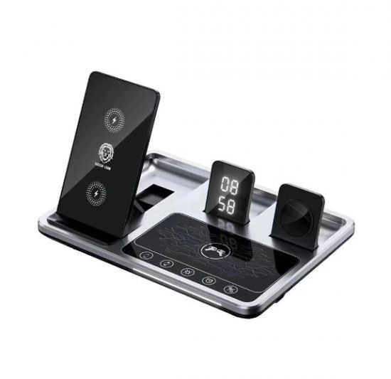 Green Lion 4 in 1 Wireless Charging Station 15W(Gray) - 32654