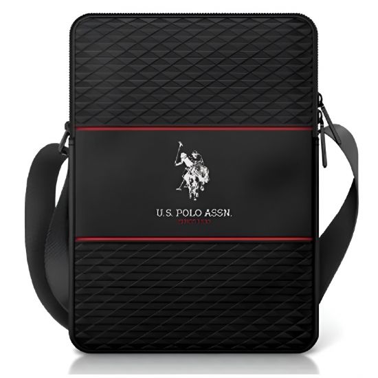 U.S. Polo Assn. Stripe DH Tablet Bag 10" (Black) - 27656