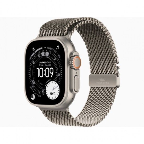 Apple Watch Ultra 3 49mm Natural Titanium Case with Natural Titanium Milanese Loop Large - 33336