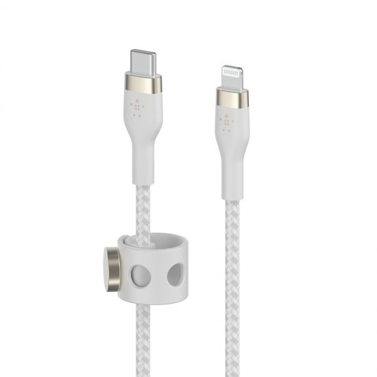 Cable Type-C to Lightning Belkin Boost Charge Pro Flex Braided Silicone 1M(White) - 27639
