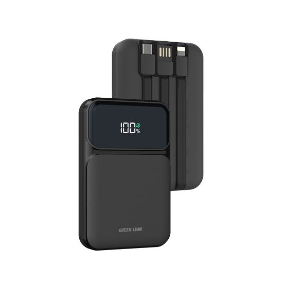 Power Bank Green Lion 3in1 Integrated 10000mAh with 15W Wireless Fast Charge - 26668