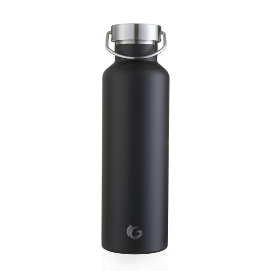 Green Vacuum Stainless Bottle 600ml-Black - 23114