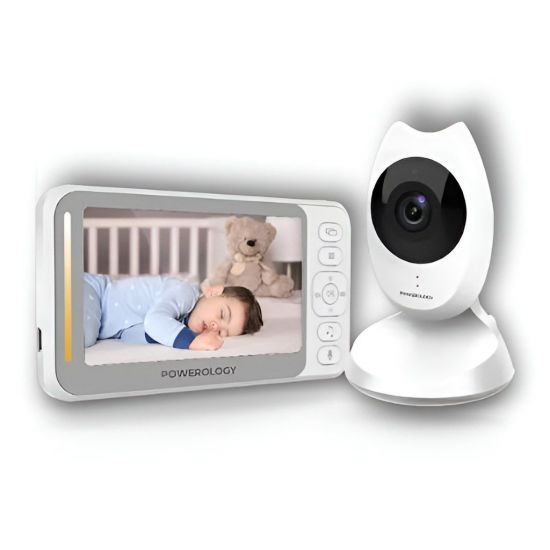 Powerology 4.3" HD LCD Display + VGA Camera Baby Monitor (White) - 30826